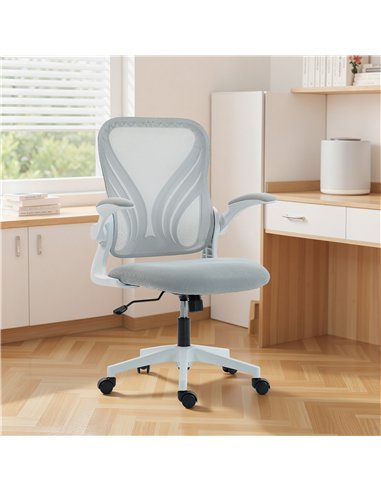 HOMCOM Mesh Office Chair with Foldable Backrest - Light Grey