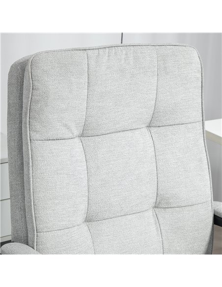 HOMCOM Linen-Look Double-Padded Office Chair - Grey - pic 191559 | FastDaddyshop