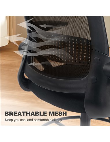 HOMCOM Painting Chair, Mesh Computer Desk Chair with Flip-up Armrests, Black