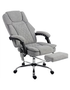HOMCOM Office Chair with 6-Point Vibration Massage and Heat, Executive Computer Desk Chair with High Back, Reclining, Grey