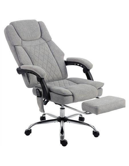 HOMCOM Office Chair with 6-Point Vibration Massage and Heat, Executive Computer Desk Chair with High Back, Reclining, Grey - pic 191578 | FastDaddyshop