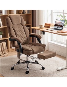 HOMCOM Office Chair with 6-Point Vibration Massage and Heat, Executive Computer Desk Chair with High Back, Reclining, Brown 2