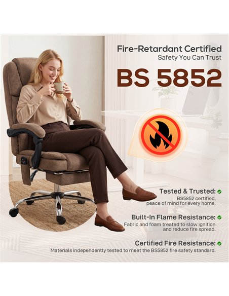 HOMCOM Office Chair with 6-Point Vibration Massage and Heat, Executive Computer Desk Chair with High Back, Reclining, Brown - pic 191595 | FastDaddyshop