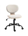 HOMCOM Home Office Desk Chair Rocking Function Ergonomic Swivel Chair with PU Wheels, Light Grey