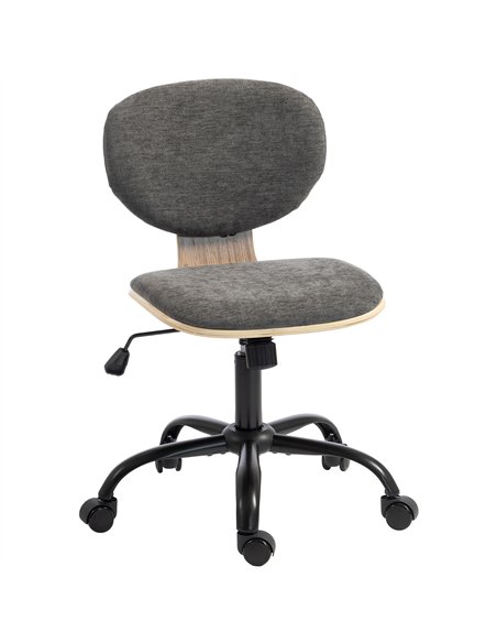 HOMCOM Home Office Desk Chair Rocking Function Ergonomic Swivel Chair with PU Wheels, Grey - pic 191614 | FastDaddyshop