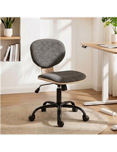 HOMCOM Home Office Desk Chair Rocking Function Ergonomic Swivel Chair with PU Wheels, Grey 2