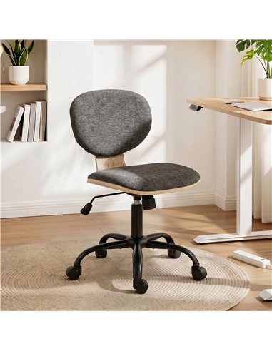 HOMCOM Home Office Desk Chair Rocking Function Ergonomic Swivel Chair with PU Wheels, Grey