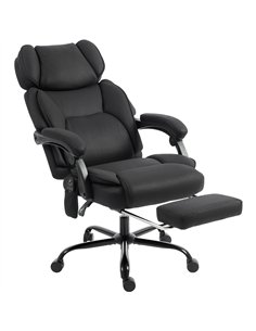 HOMCOM High Back Vibration Massage Office Chair Heated Reclining Computer Chair w/ Adjustable Height, Swivel Wheels, Black