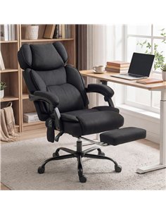 HOMCOM High Back Vibration Massage Office Chair Heated Reclining Computer Chair w/ Adjustable Height, Swivel Wheels, Black 2