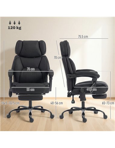 HOMCOM High Back Vibration Massage Office Chair Heated Reclining Computer Chair w/ Adjustable Height, Swivel Wheels, Black