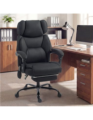 HOMCOM High Back Vibration Massage Office Chair Heated Reclining Computer Chair w/ Adjustable Height, Swivel Wheels, Black