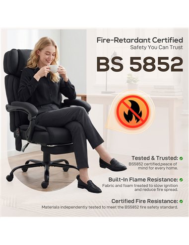 HOMCOM High Back Vibration Massage Office Chair Heated Reclining Computer Chair w/ Adjustable Height, Swivel Wheels, Black