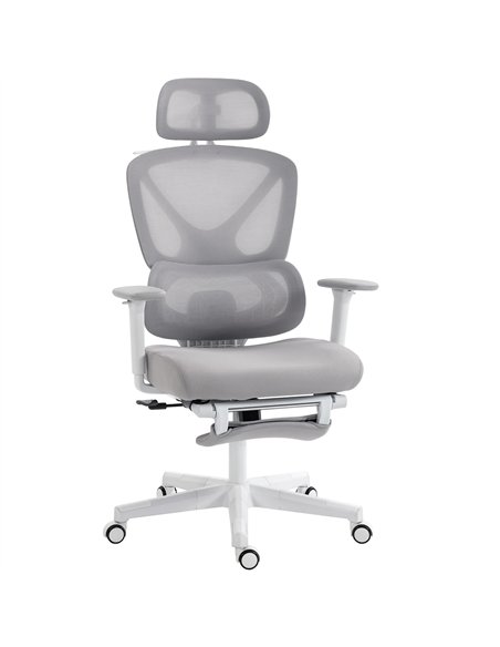 HOMCOM Ergonomic and Adjustable Office Chair - Grey - pic 191632 | FastDaddyshop