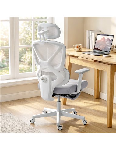 HOMCOM Ergonomic and Adjustable Office Chair - Grey