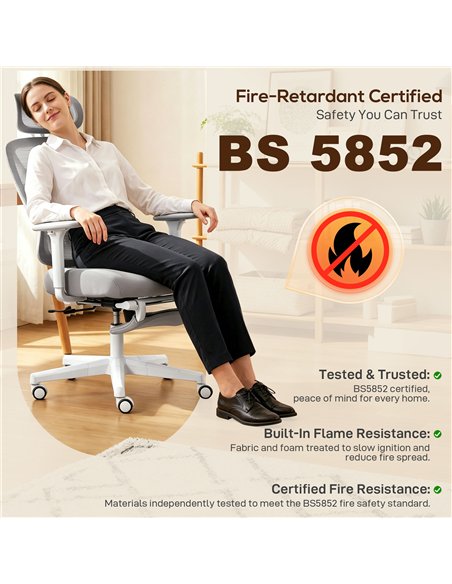 HOMCOM Ergonomic and Adjustable Office Chair - Grey - pic 191640 | FastDaddyshop