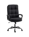 HOMCOM Double Padded Linen-Look Office Chair - Black