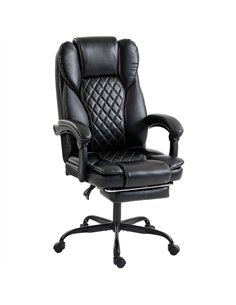 HOMCOM Executive Home Office Chair Reclining Function Footrest Computer Desk Chair High Back, Black