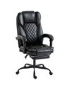 HOMCOM Executive Home Office Chair Reclining Function Footrest Computer Desk Chair High Back, Black