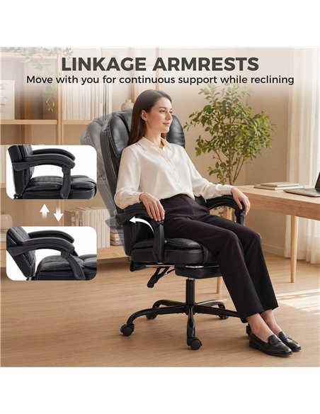HOMCOM Executive Home Office Chair Reclining Function Footrest Computer Desk Chair High Back, Black - pic 191755 | FastDaddyshop