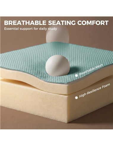 HOMCOM Office Chair, Armless Computer Desk Chair with Breathable Mesh, Adjustable Height, Swivel Wheels, Light Blue