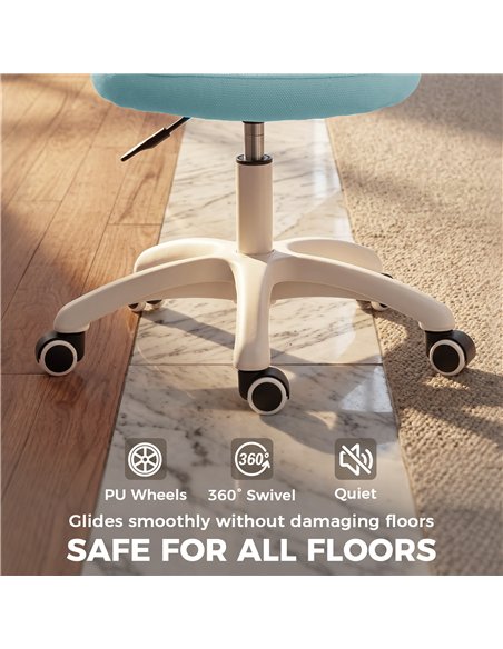HOMCOM Office Chair, Armless Computer Desk Chair with Breathable Mesh, Adjustable Height, Swivel Wheels, Light Blue - pic 191764 | FastDaddyshop