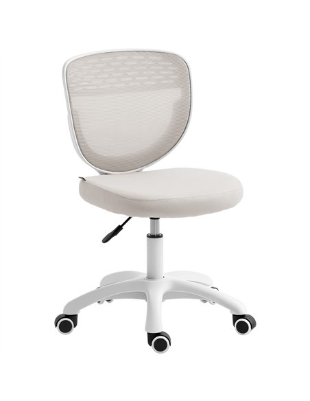 HOMCOM Office Chair, Armless Computer Desk Chair with Breathable Mesh, Adjustable Height, Swivel Wheels, Grey - pic 191776 | FastDaddyshop