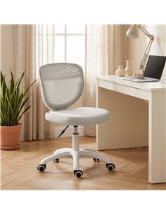 HOMCOM Office Chair, Armless Computer Desk Chair with Breathable Mesh, Adjustable Height, Swivel Wheels, Grey 2