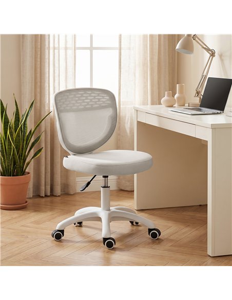 HOMCOM Office Chair, Armless Computer Desk Chair with Breathable Mesh, Adjustable Height, Swivel Wheels, Grey - pic 191777 | FastDaddyshop