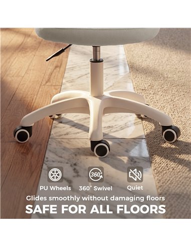 HOMCOM Office Chair, Armless Computer Desk Chair with Breathable Mesh, Adjustable Height, Swivel Wheels, Grey