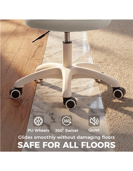 HOMCOM Office Chair, Armless Computer Desk Chair with Breathable Mesh, Adjustable Height, Swivel Wheels, Grey - pic 191782 | FastDaddyshop