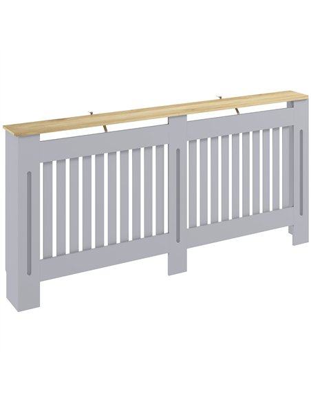 HOMCOM Slatted Radiator Cover, Painted Cabinet with Line Grill Design, 172L × 19W × 81H cm, Grey - pic 191812 | FastDaddyshop