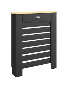 HOMCOM 95.5H x 78Wcm Radiator Cover, with Drawer - Black