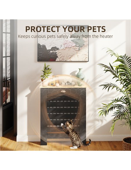 HOMCOM 95.5H x 78Wcm Radiator Cover, with Drawer - Black - pic 191843 | FastDaddyshop