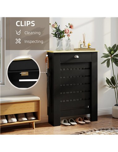 HOMCOM 95.5H x 78Wcm Radiator Cover, with Drawer - Black