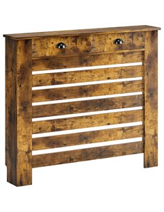HOMCOM 95.5H x 111Wcm Radiator Cover, with Drawer - Rustic Brown