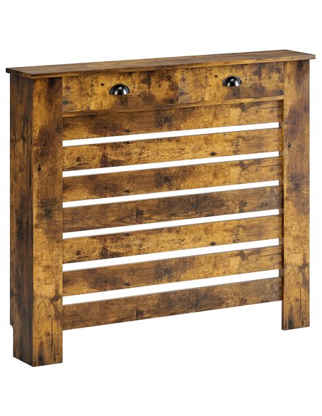 HOMCOM 95.5H x 111Wcm Radiator Cover, with Drawer - Rustic Brown - pic 191857 | FastDaddyshop