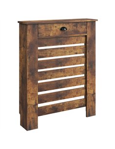 HOMCOM 95.5H x 78Wcm Radiator Cover, with Drawer - Rustic Brown