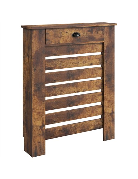 HOMCOM 95.5H x 78Wcm Radiator Cover, with Drawer - Rustic Brown - pic 191866 | FastDaddyshop