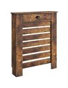 HOMCOM 95.5H x 78Wcm Radiator Cover, with Drawer - Rustic Brown