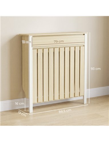 HOMCOM 93 x 88.5cm Rustic-Look Radiator Cover - Oak