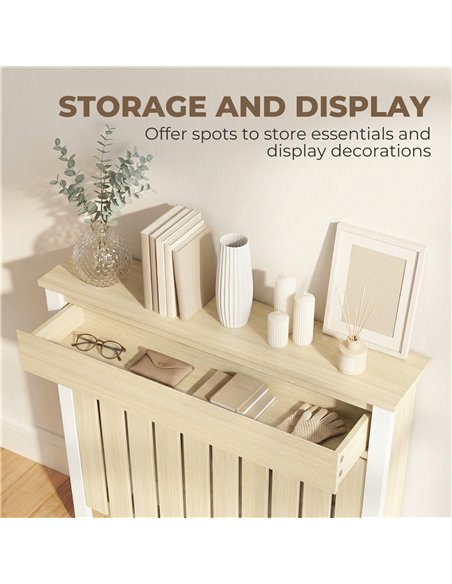 HOMCOM 93 x 88.5cm Rustic-Look Radiator Cover - Oak - pic 191878 | FastDaddyshop