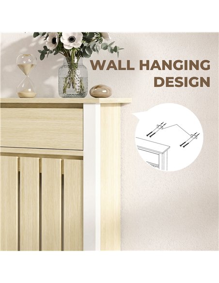 HOMCOM 93 x 88.5cm Rustic-Look Radiator Cover - Oak - pic 191880 | FastDaddyshop