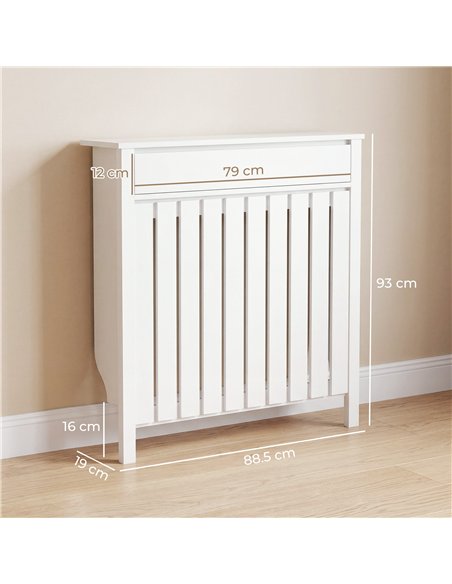 HOMCOM 93 x 88.5cm Rustic-Look Radiator Cover - White - pic 191886 | FastDaddyshop