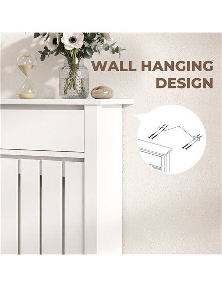 HOMCOM 93 x 88.5cm Rustic-Look Radiator Cover - White - pic 191889 | FastDaddyshop