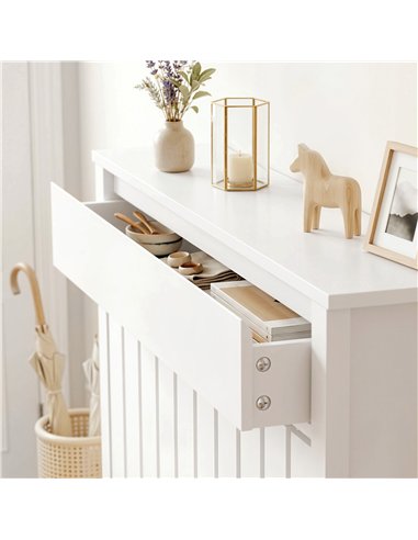HOMCOM 93 x 88.5cm Rustic-Look Radiator Cover - White