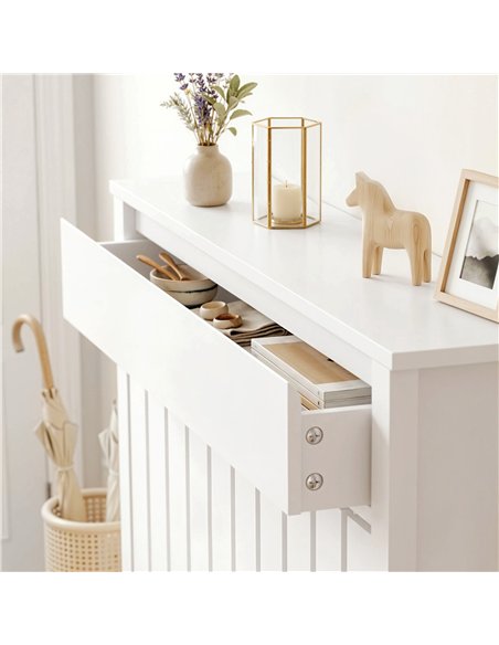 HOMCOM 93 x 88.5cm Rustic-Look Radiator Cover - White - pic 191891 | FastDaddyshop