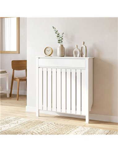HOMCOM 93 x 88.5cm Rustic-Look Radiator Cover - White