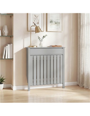 HOMCOM 93 x 88.5cm Rustic-Look Radiator Cover - Grey