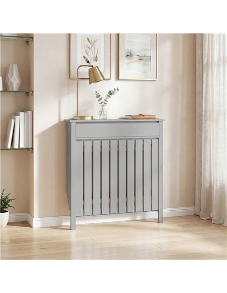 HOMCOM 93 x 88.5cm Rustic-Look Radiator Cover - Grey - pic 191894 | FastDaddyshop
