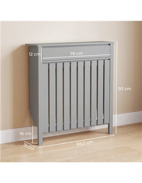HOMCOM 93 x 88.5cm Rustic-Look Radiator Cover - Grey - pic 191895 | FastDaddyshop